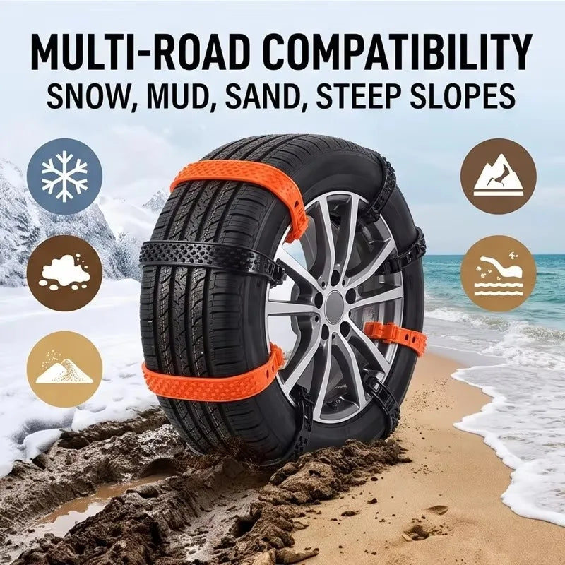 Universal Snow Tire Chains for Car, Scooter & Motorcycle