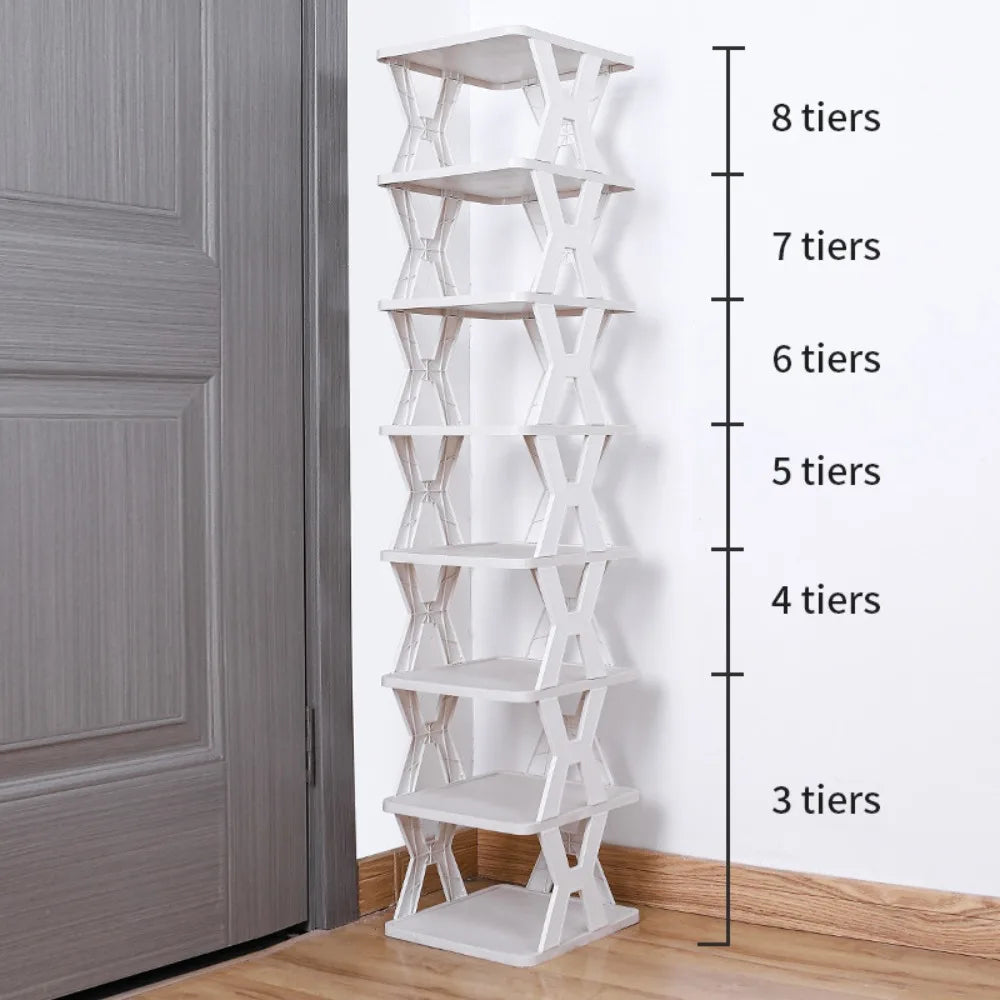 Dustproof Plastic Shoe Rack – Entryway Space-Saving Organizer