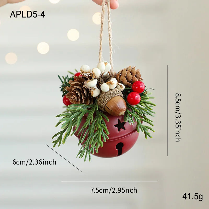 Vintage Christmas Hanging Ornaments – Bells, Antlers & Pinecones