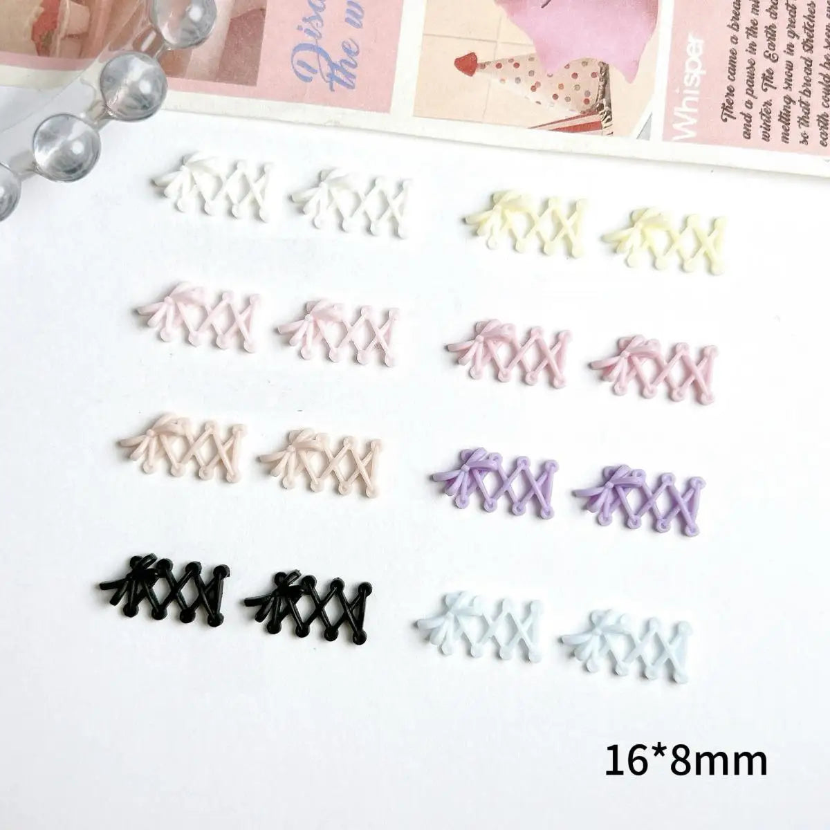 30Pcs 3D Resin Bow Nail Charms – Macaron DIY Nail Art Decor