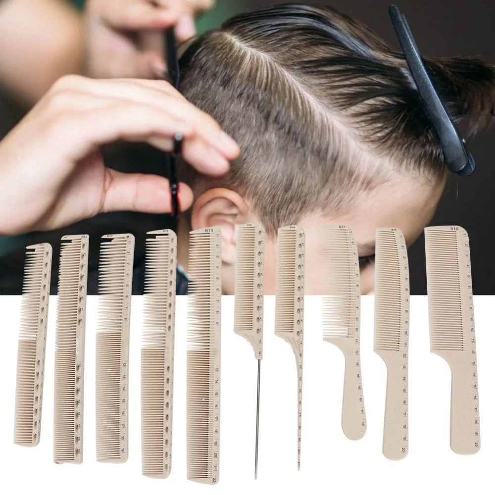 10-Pc Carbon Fiber Hair Cutting Comb Set – Antistatic