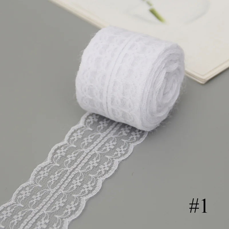 White Lace Ribbon 10m Roll – Hollow Flower Trim 3–4.5cm