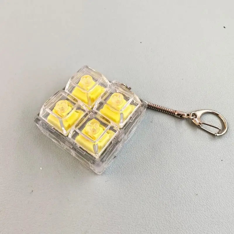 Mini Keyboard Fidget Keychain – Crystal Keycap Sensory Toy