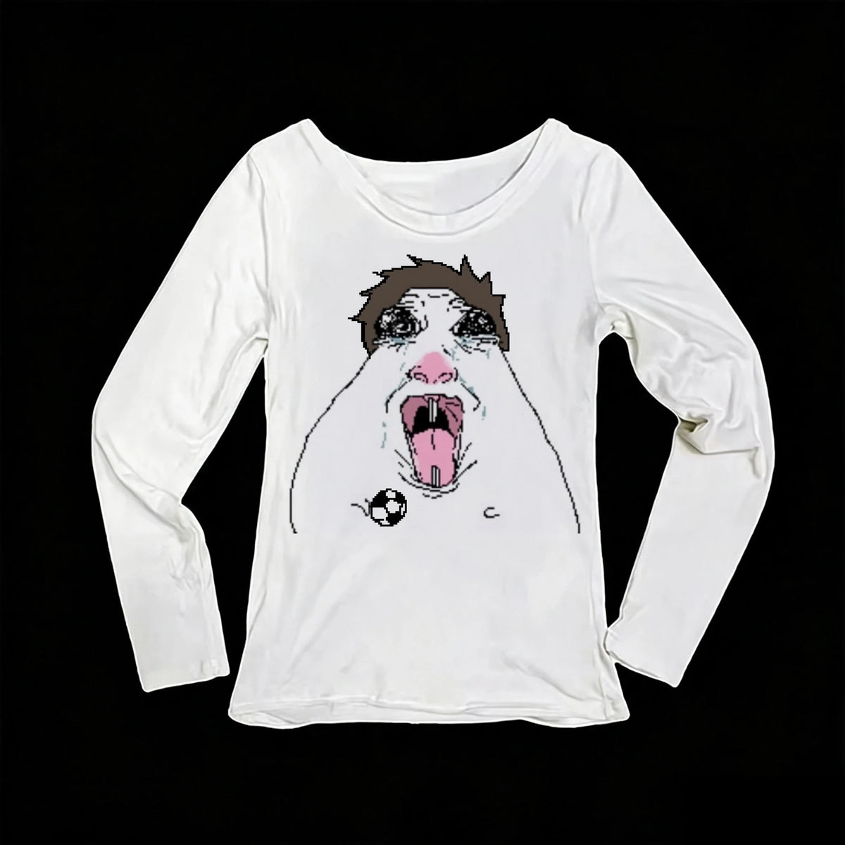 Women's Y2K Football Meme Long Sleeve Slim Fit T-Shirt