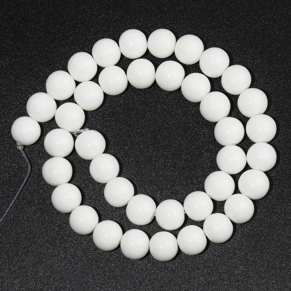 White Onyx Natural Stone Round Beads for Jewelry Making 4–12mm