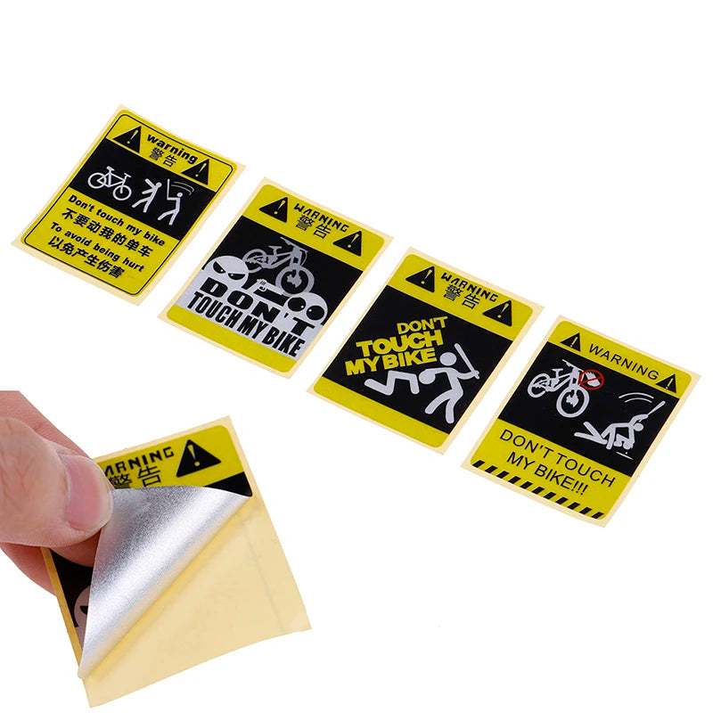 Don't Touch My Bike Waterproof Reflective Warning Decal Yellow