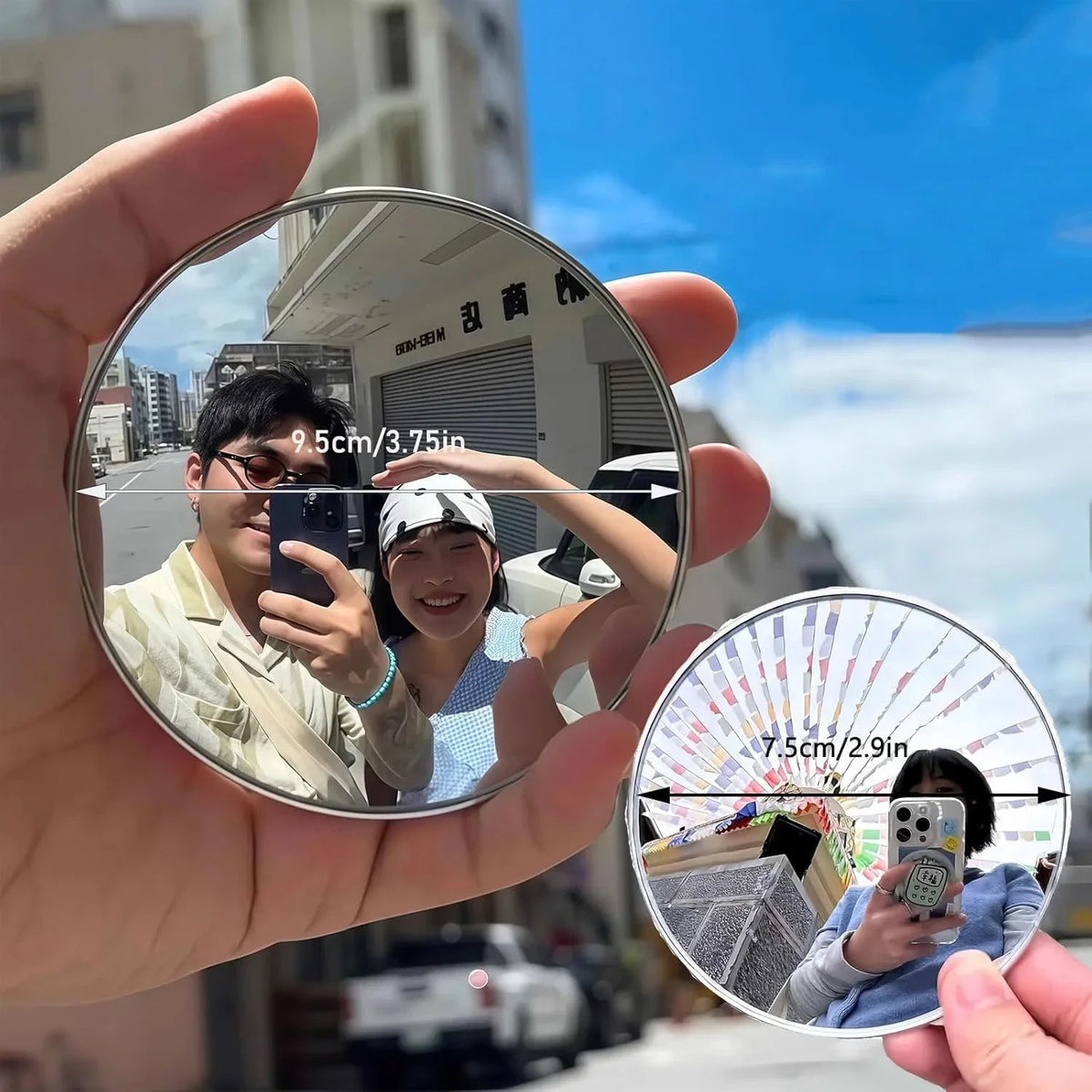 Portable Mini Round Makeup Mirror – Wide-Angle Travel Mirror
