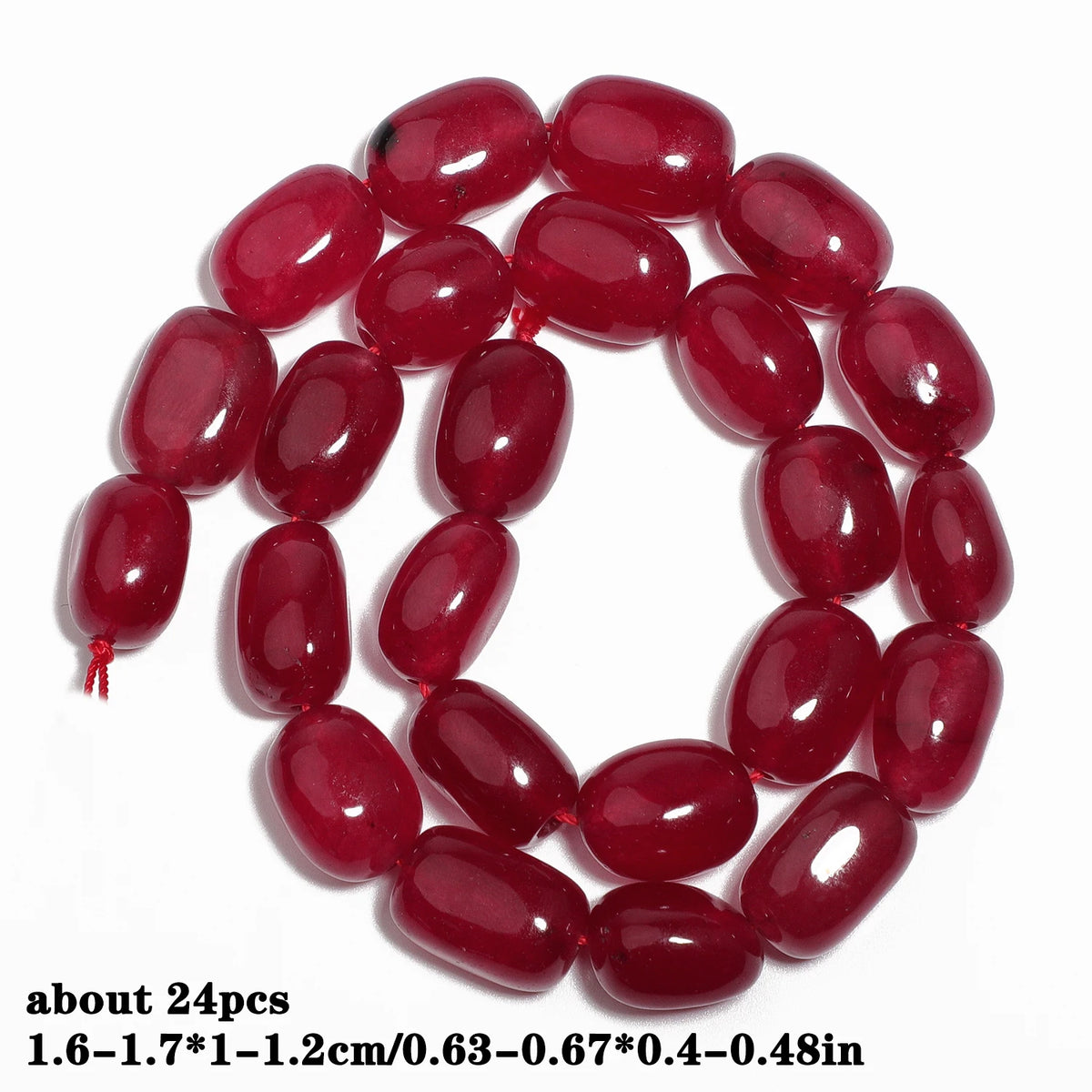 Red Chalcedony Stone Beads – Droplet, Square & Round DIY Jewelry