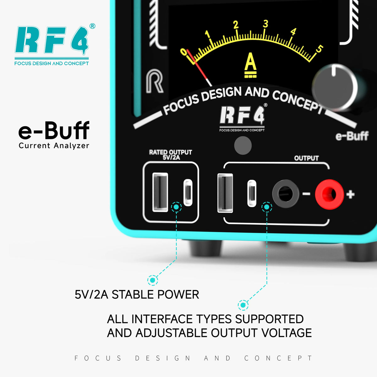 RF4 e-BUFF DC Power Supply & Current Analyzer – Dual LCD