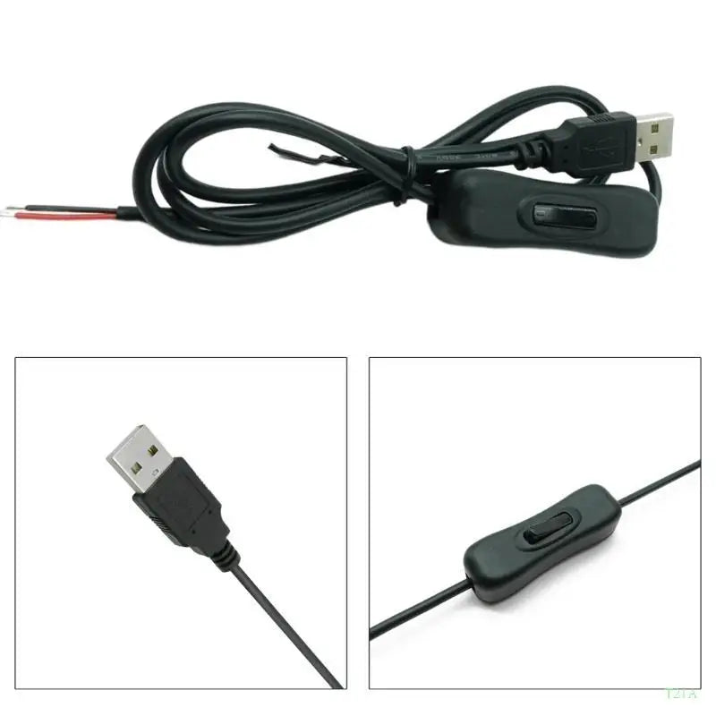 USB Male 2-Wire Pigtail Power Cable with On/Off Switch | DIY