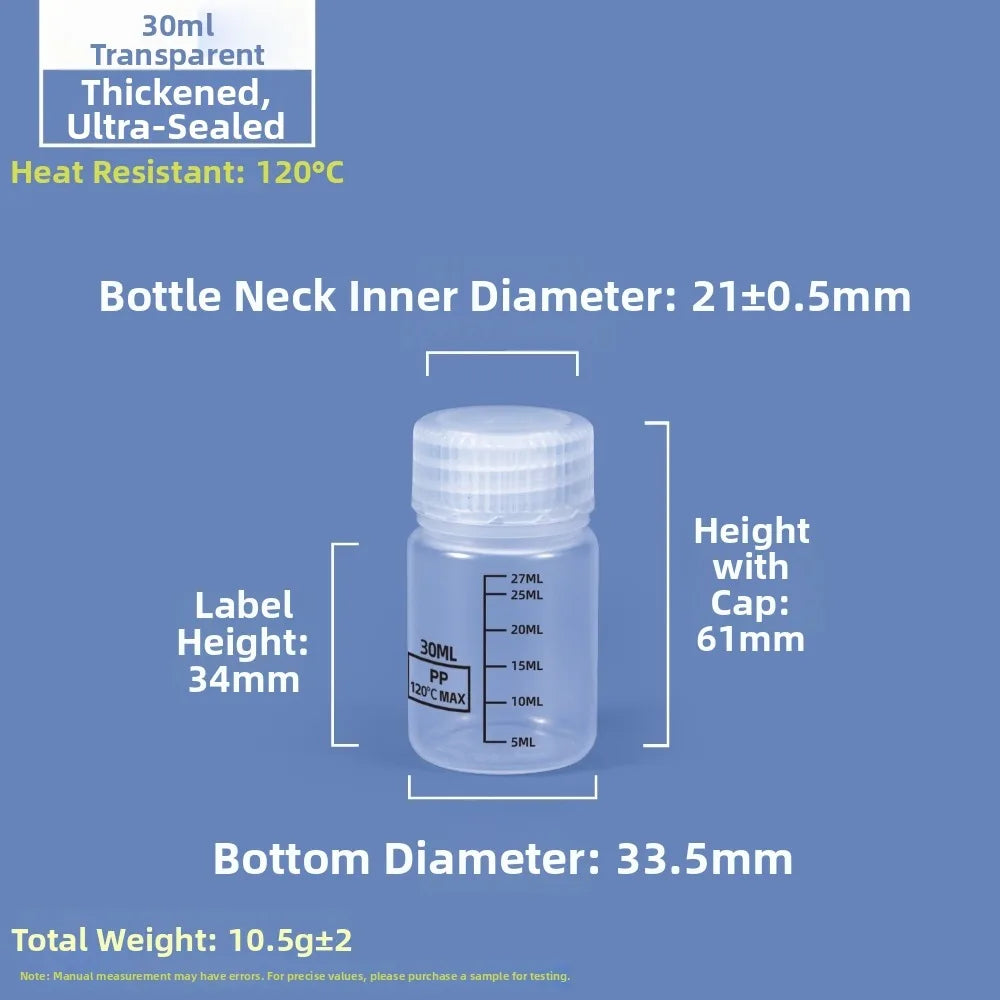 Wide Mouth Reagent Bottle Transparent Plastic 30–1000ml