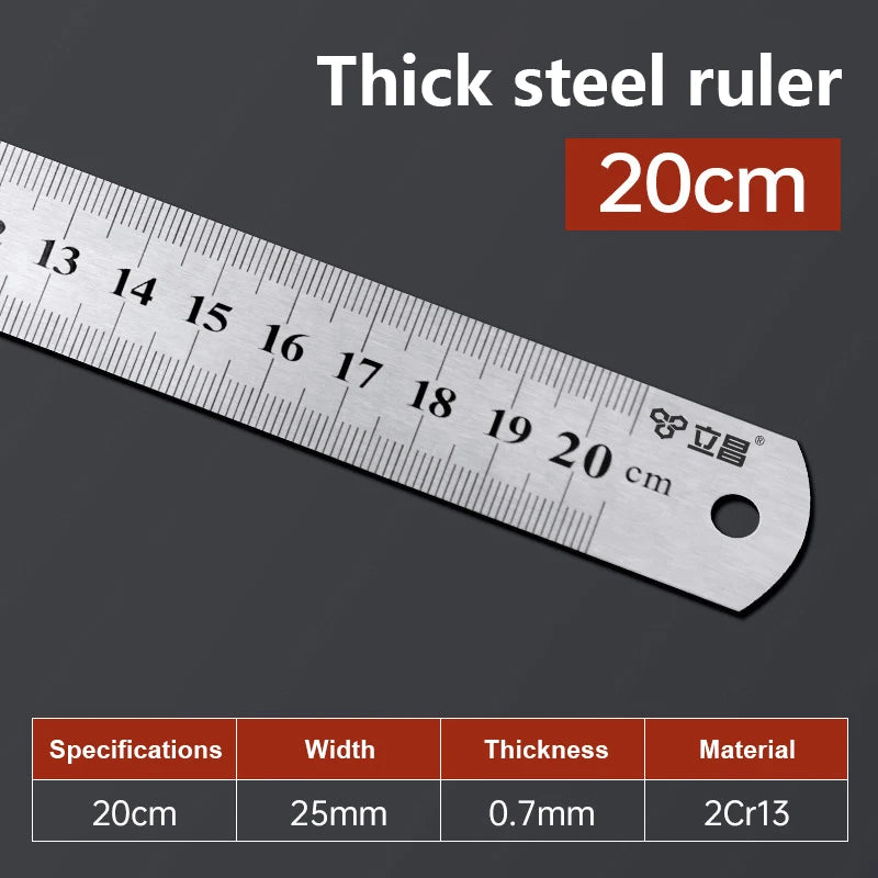 Satin Chrome Stainless Steel Machinist Ruler – MM Scale