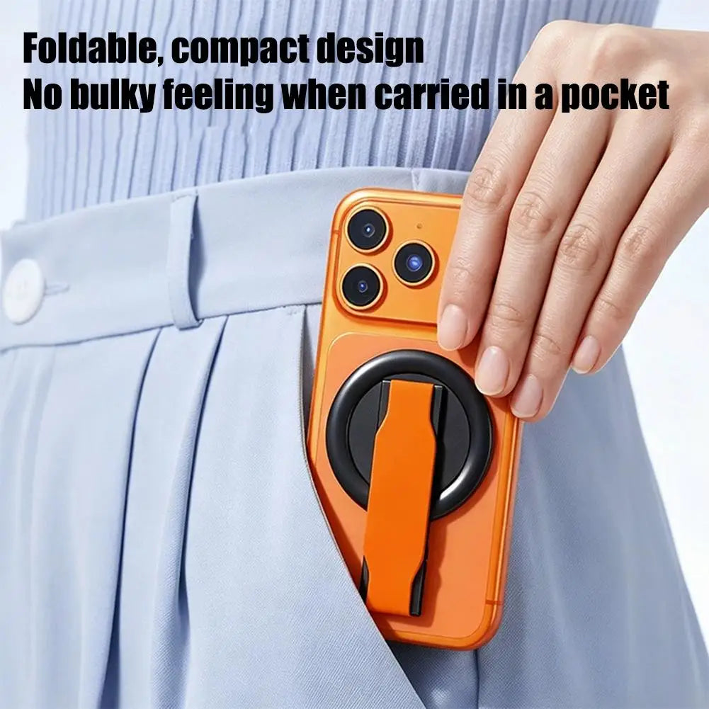 MagSafe Magnetic Phone Grip Ring – Foldable Stand & Wristband