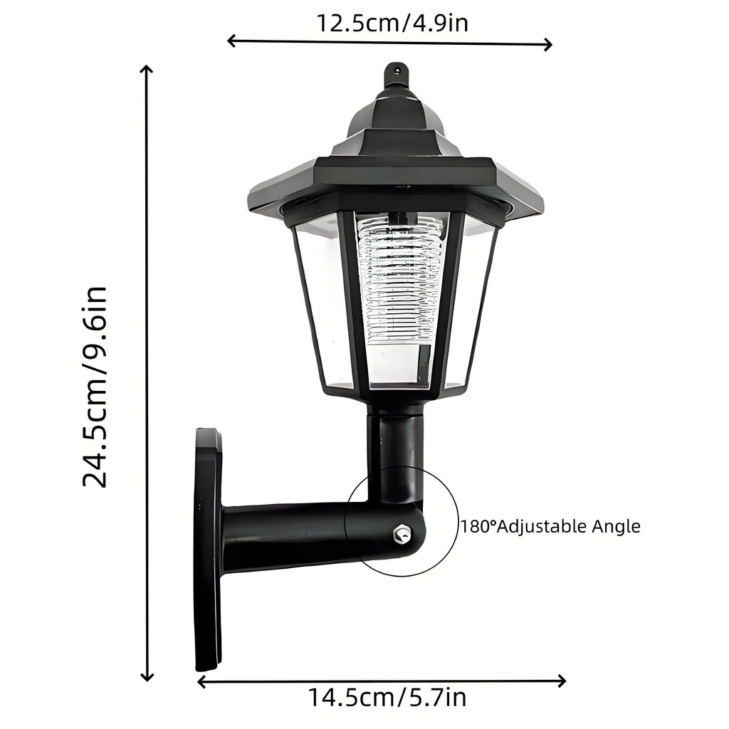 Solar Hexagonal LED Wall Light – Outdoor Waterproof Garden Sconce