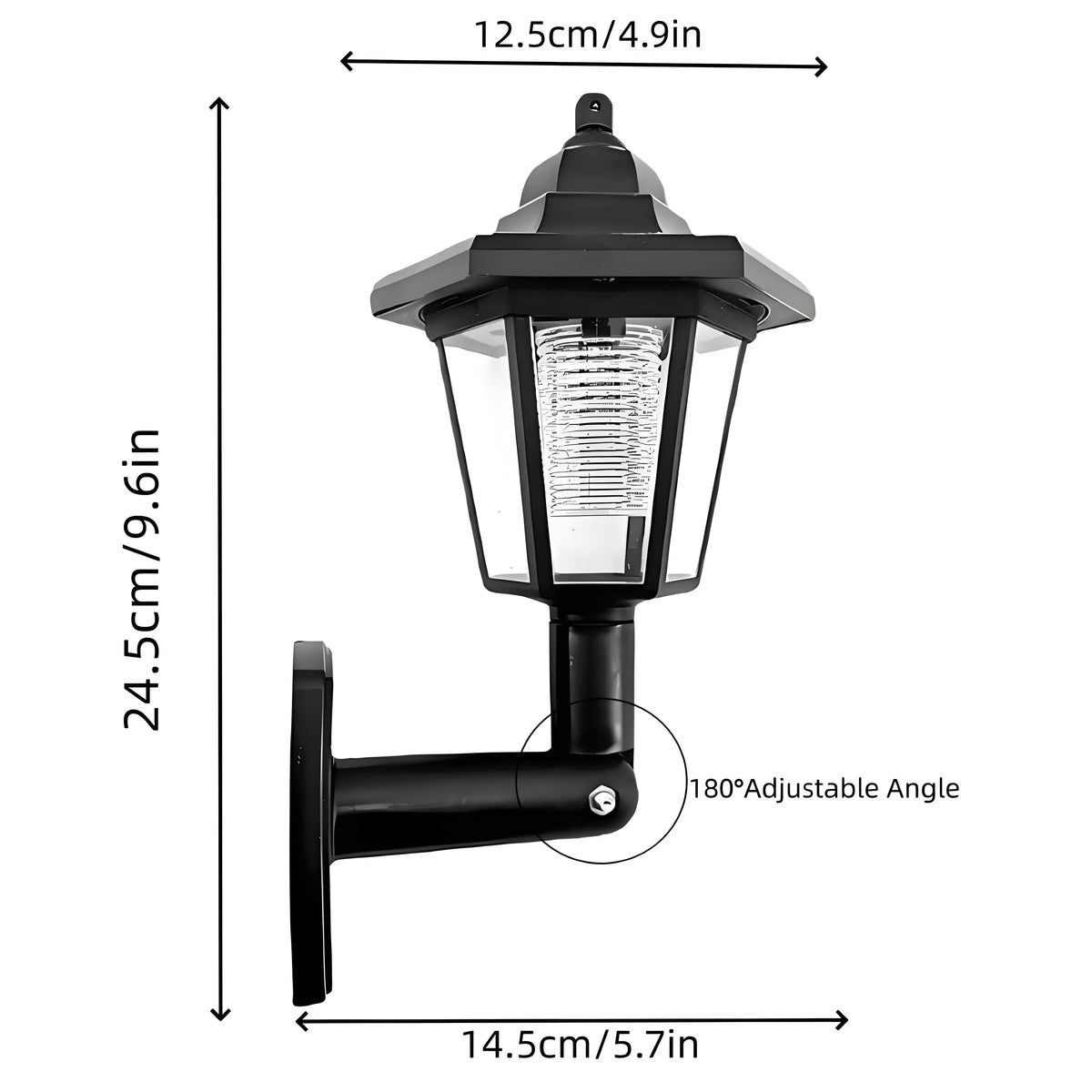 Solar Hexagonal LED Wall Light – Outdoor Waterproof Garden Sconce
