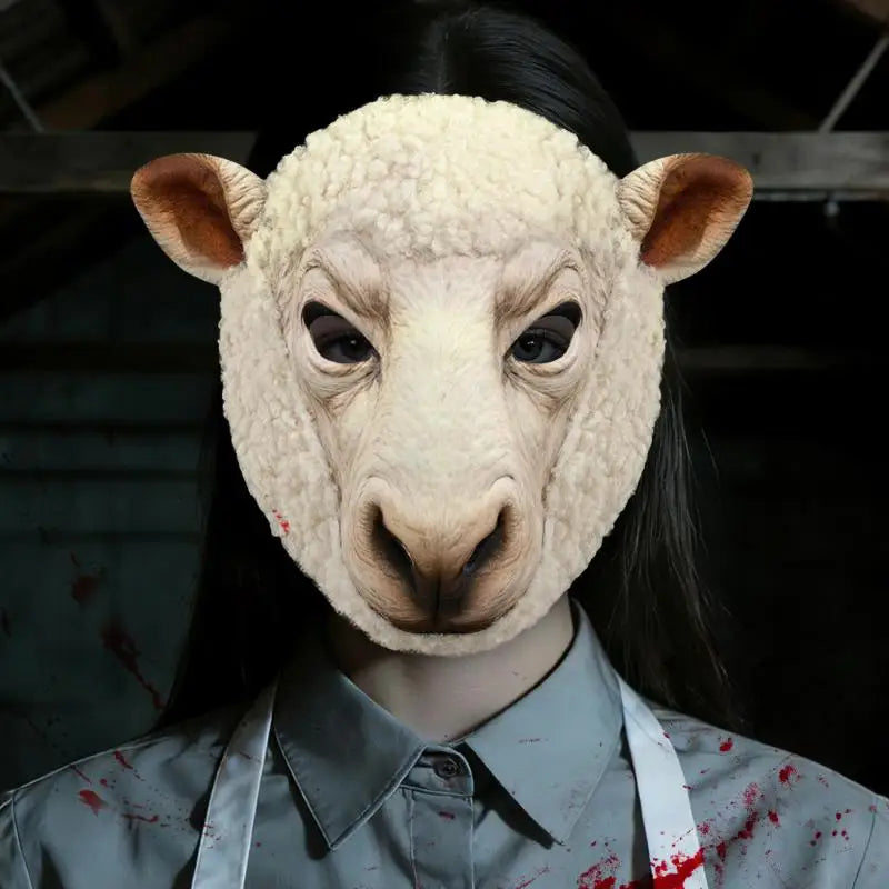 Realistic Sheep Head Mask – Plush EVA Halloween Cosplay