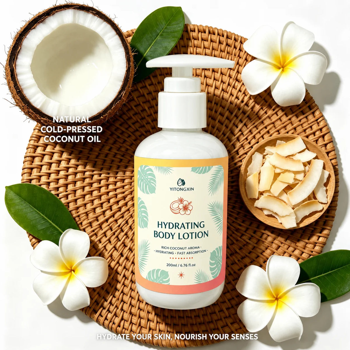 YITONGXIN 200ml Coconut Body Lotion – Lightweight & Moisturizing
