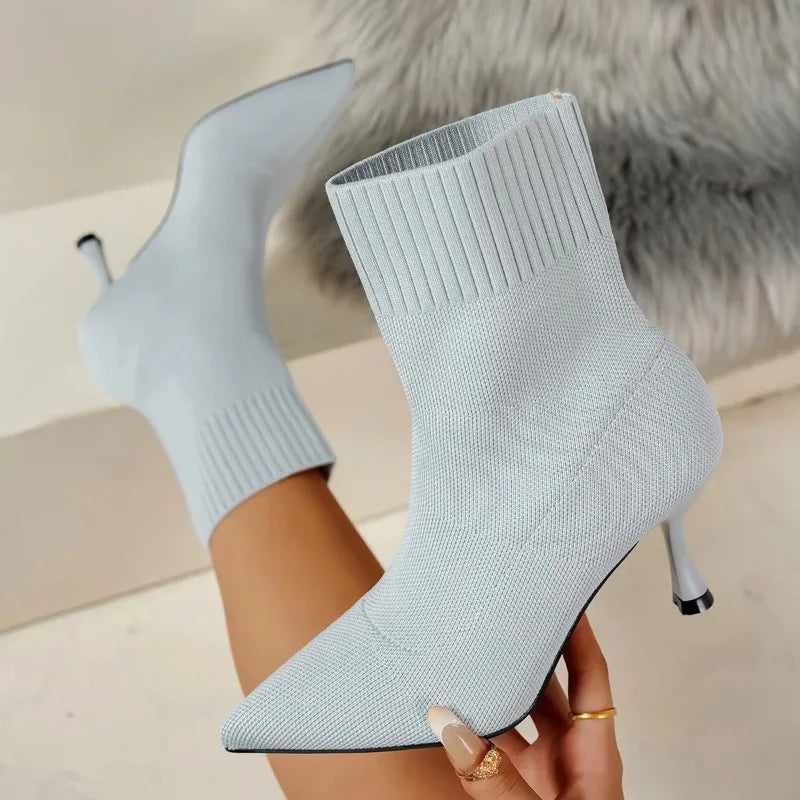 Women's Stretch Chelsea Ankle Boots – Pointed Toe Stiletto