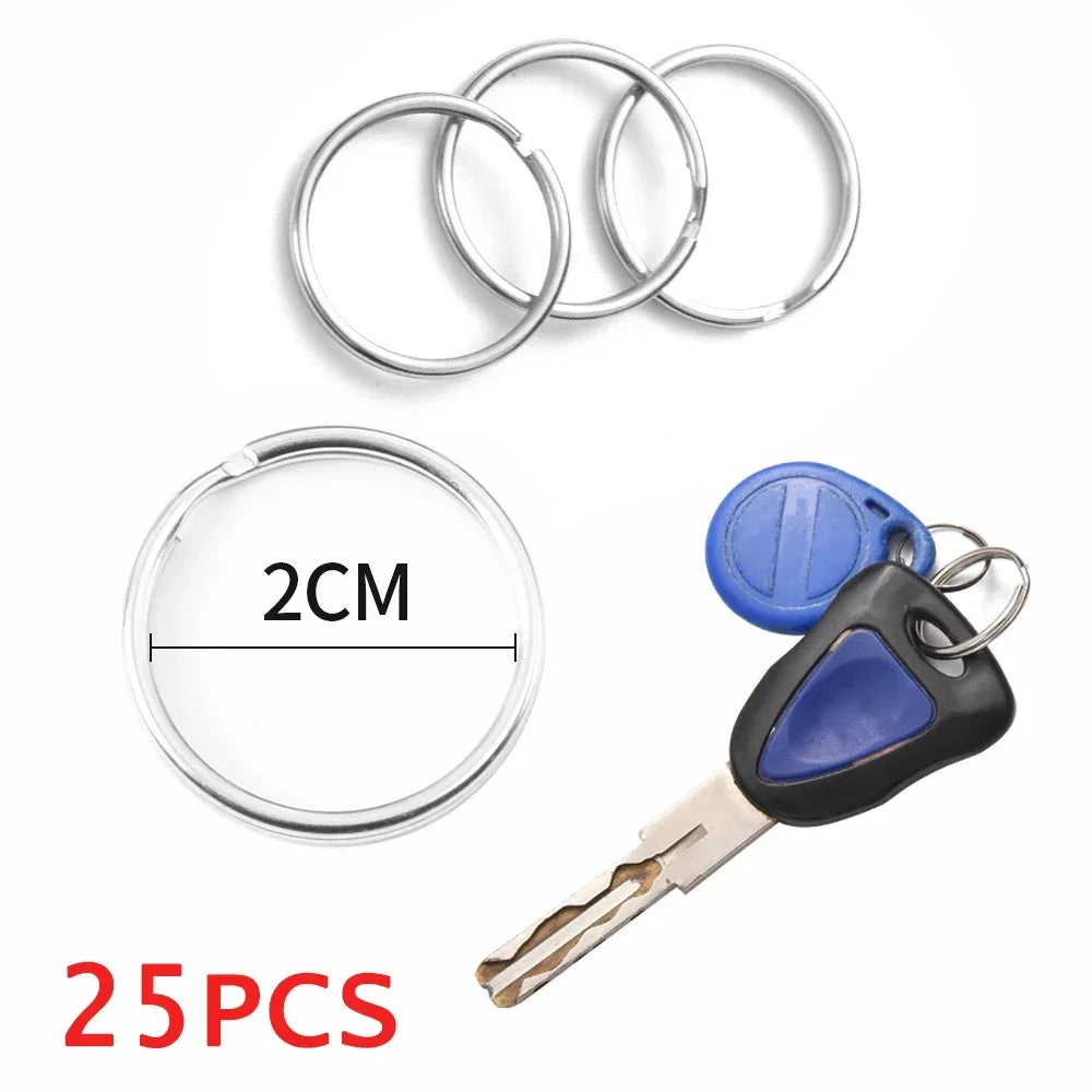 Stainless Steel Split Key Rings Anti-Rust 20mm 25mm 30mm