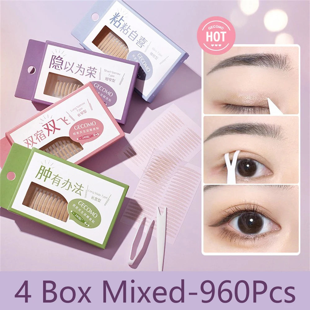 240 PCS Double Eyelid Tape Stickers – Invisible Natural Lift