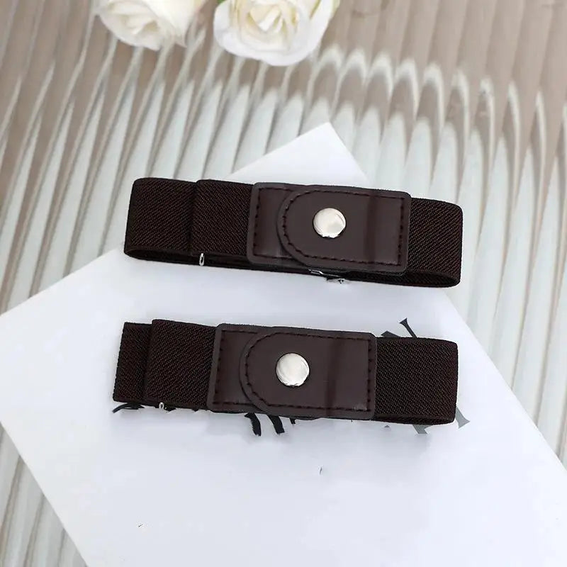 2-Pack No Buckle Elastic Stretch Belt – Unisex Adjustable Waist