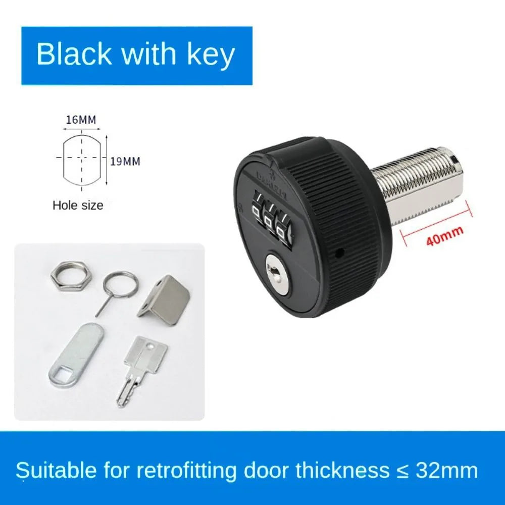 Zinc Alloy 3-Digit Combination Lock – Cabinet & Mailbox