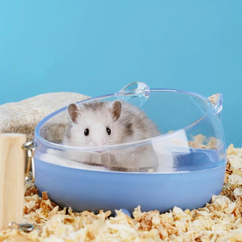 Hamster Sand Bath Box – Transparent Small Animal Container