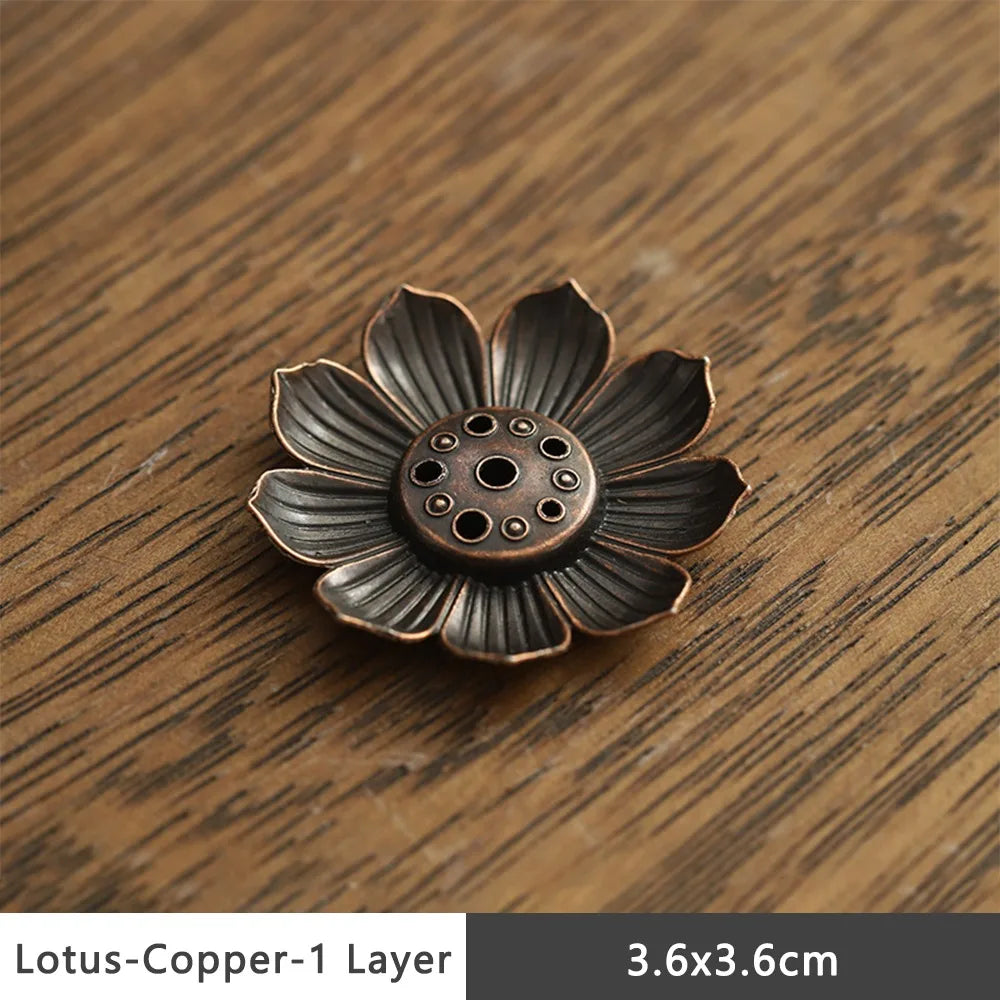 Lotus Incense Holder – Alloy Multi-Hole Incense Stick Base