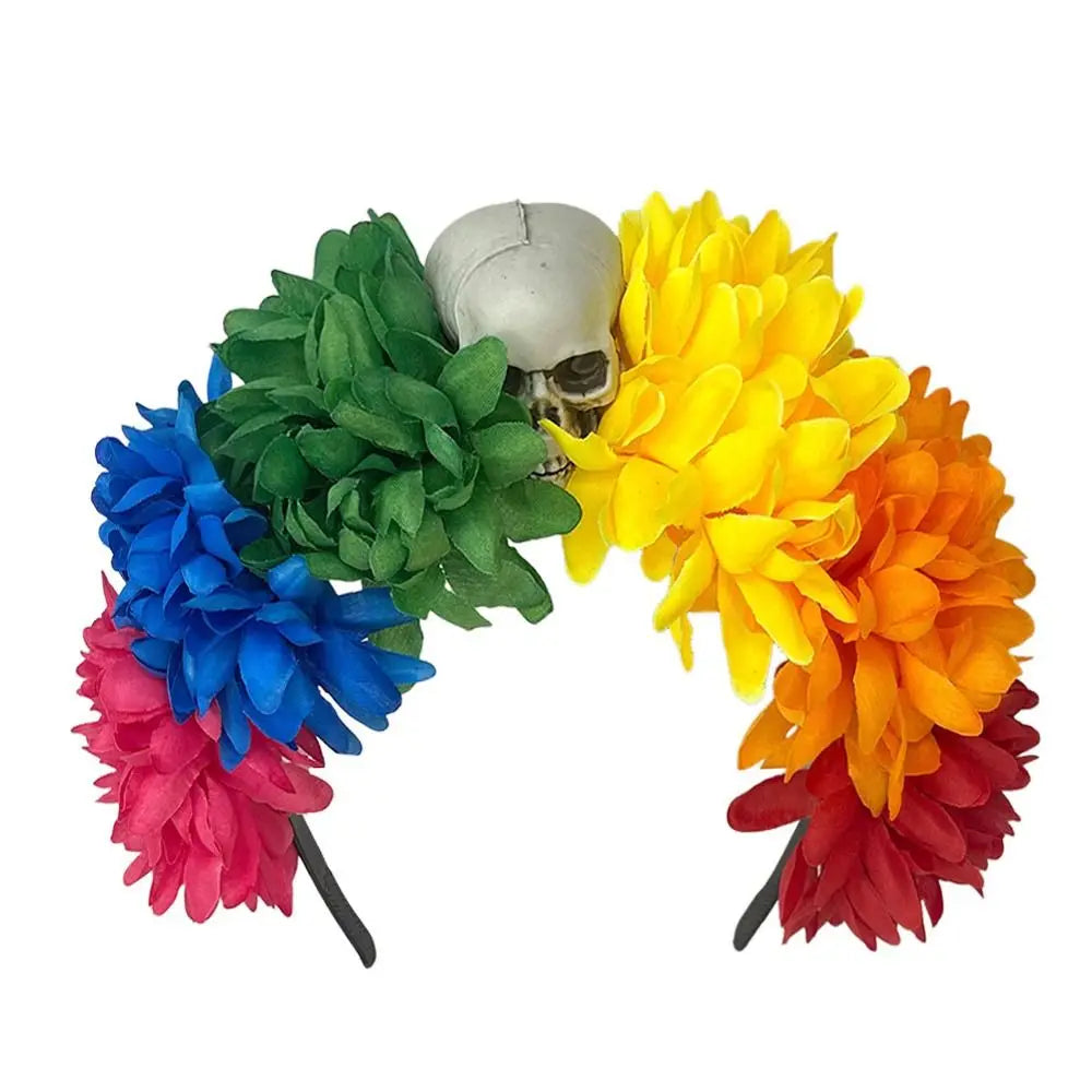 Spider Skull Halloween Flower Crown Headband – Women