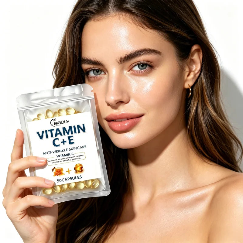 Vitamin C & E Facial Essence Oil Capsules – 50 Pack Hydrating