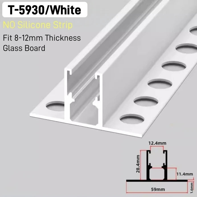 Recessed Bathroom LED Aluminum Profile F/T-Shape Shower Channel