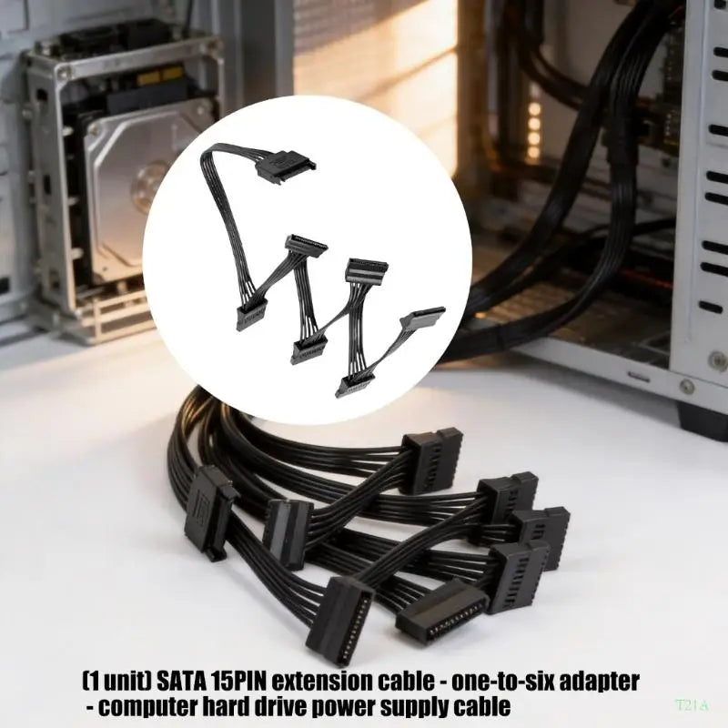 SATA 15-Pin 1-to-6 Power Splitter Cable | Desktop Drive Build