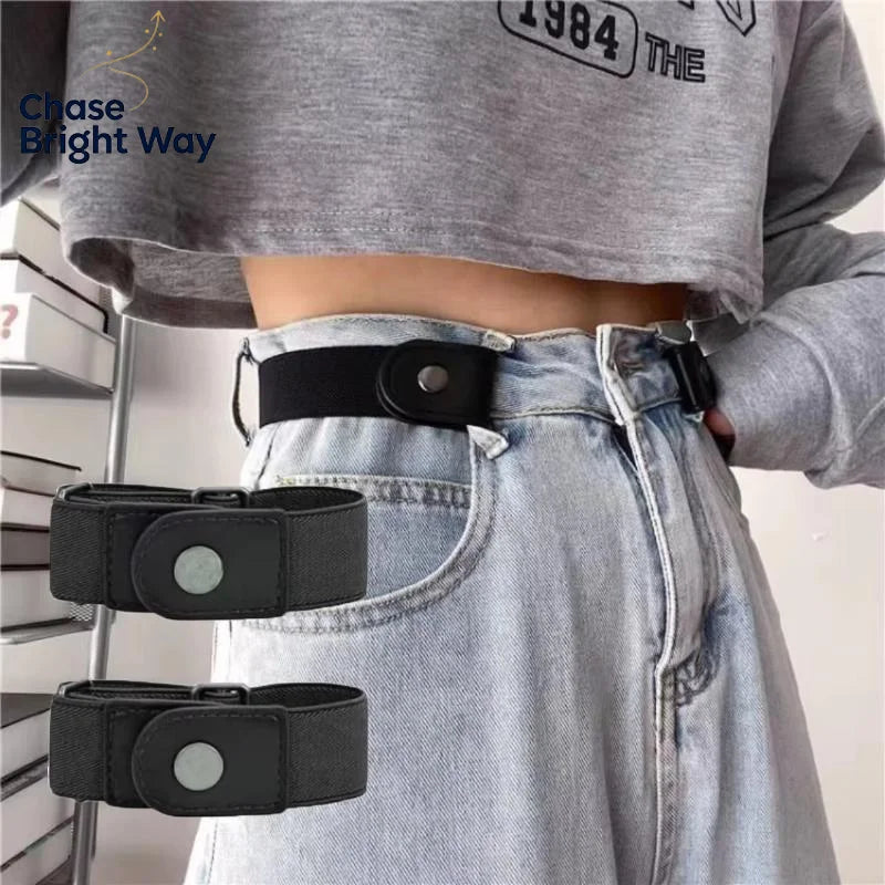 2-Pack No Buckle Elastic Stretch Belt – Unisex Adjustable Waist