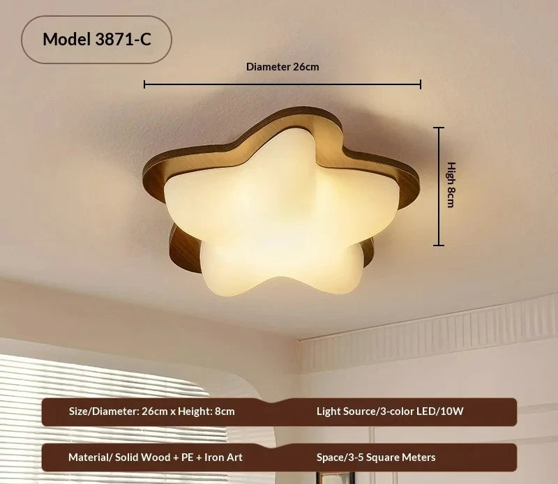 Walnut Wood Full Spectrum Dimmable LED Ceiling Light | E27