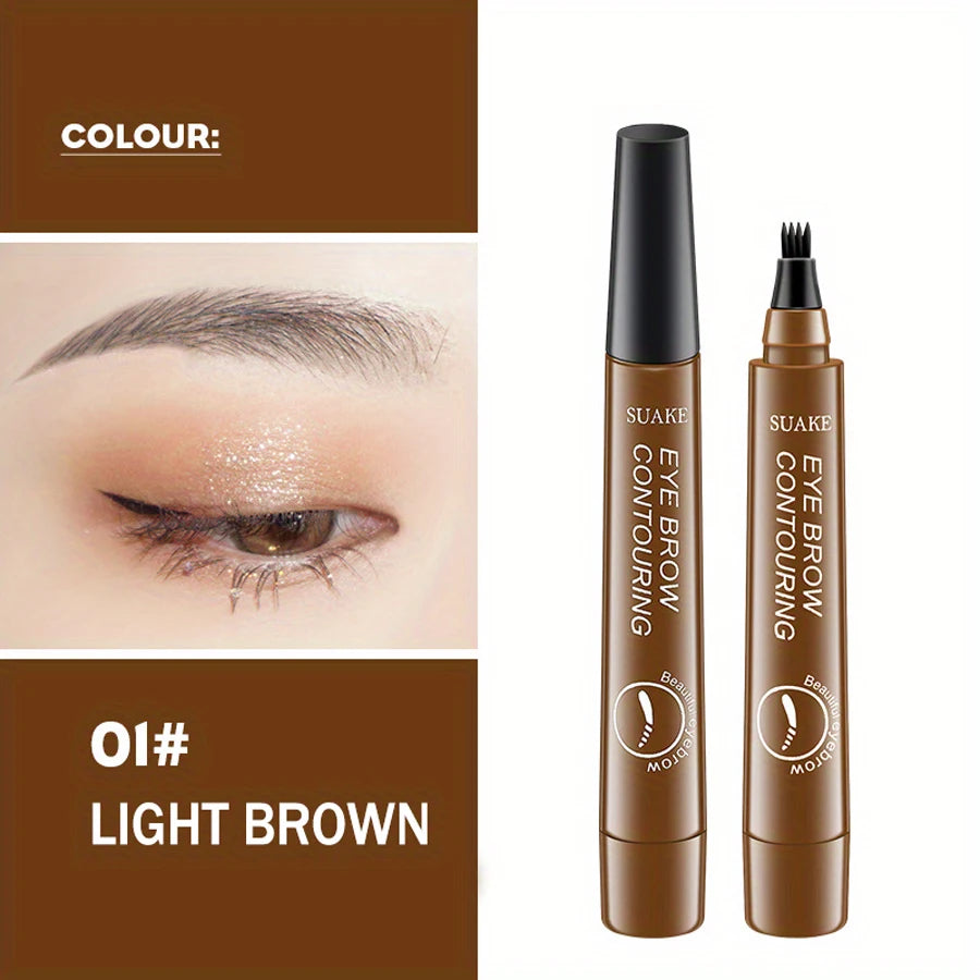 SUAKE Microblading Eyebrow Pen – Waterproof 4-Tip, 5 Colors