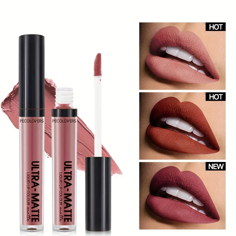 PECOLOVERS Velvet Matte Liquid Lipstick – Waterproof Lip Gloss