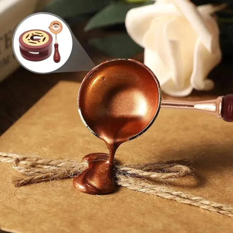 Wax Seal Melting Furnace Set – Metal Spoon & Stamp Kit