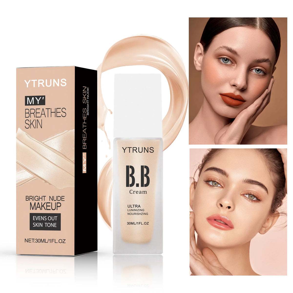YTRUNS Poreless Liquid Foundation – Full Coverage Makeup Base