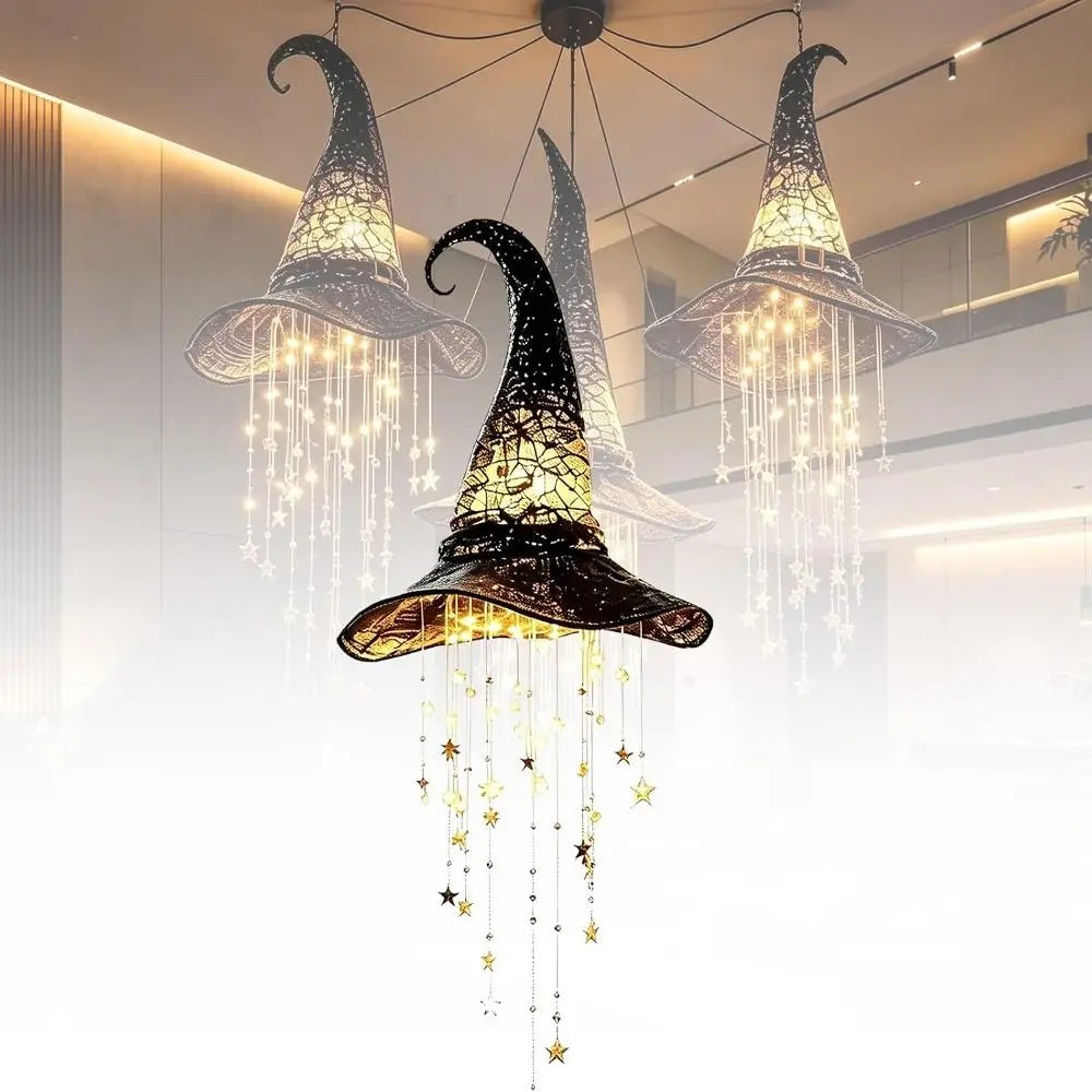 LED Lighted Witch Hat Hanging Chime | Halloween Porch Decor
