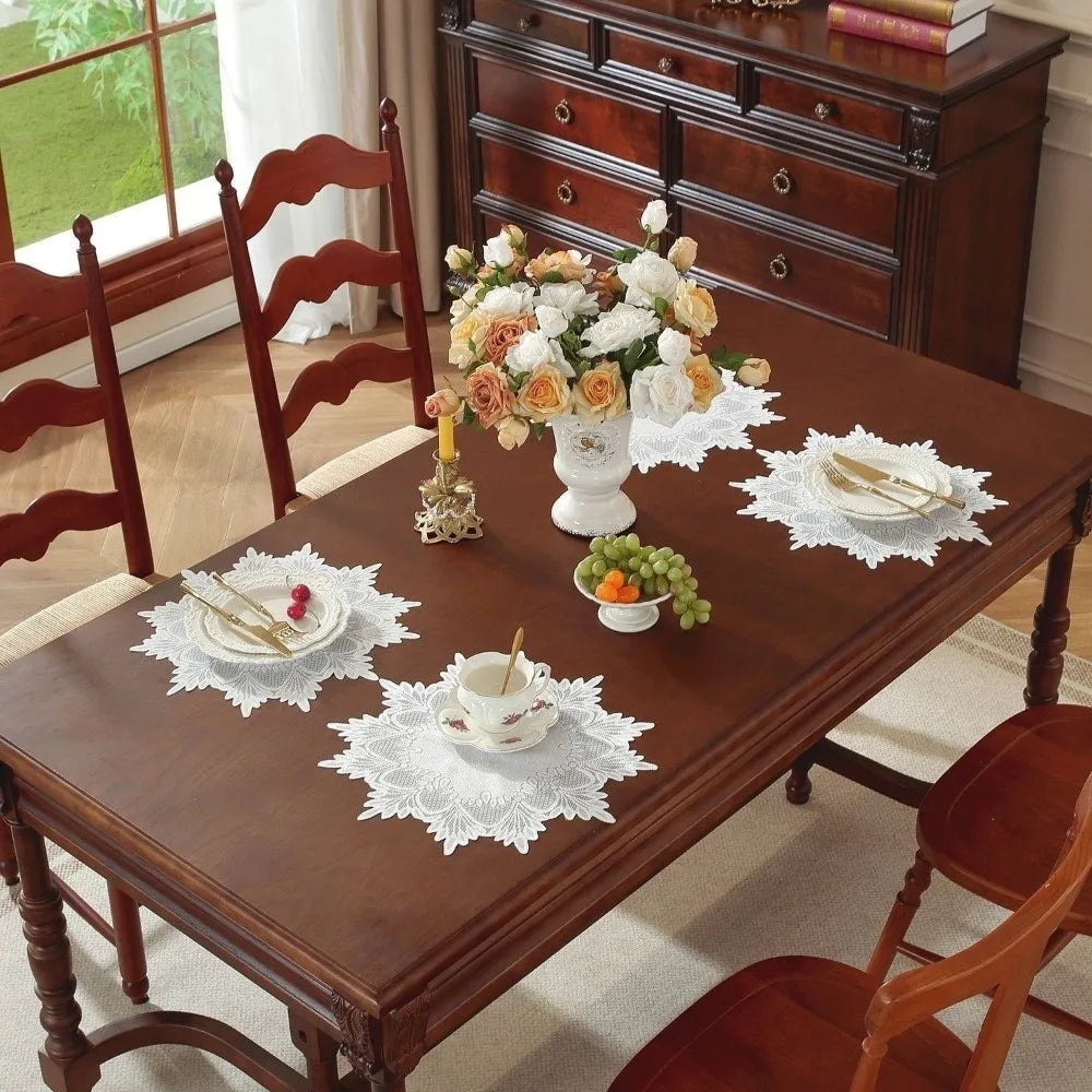 Vintage Lace Doily Placemat – Round Floral Table Mat 40cm