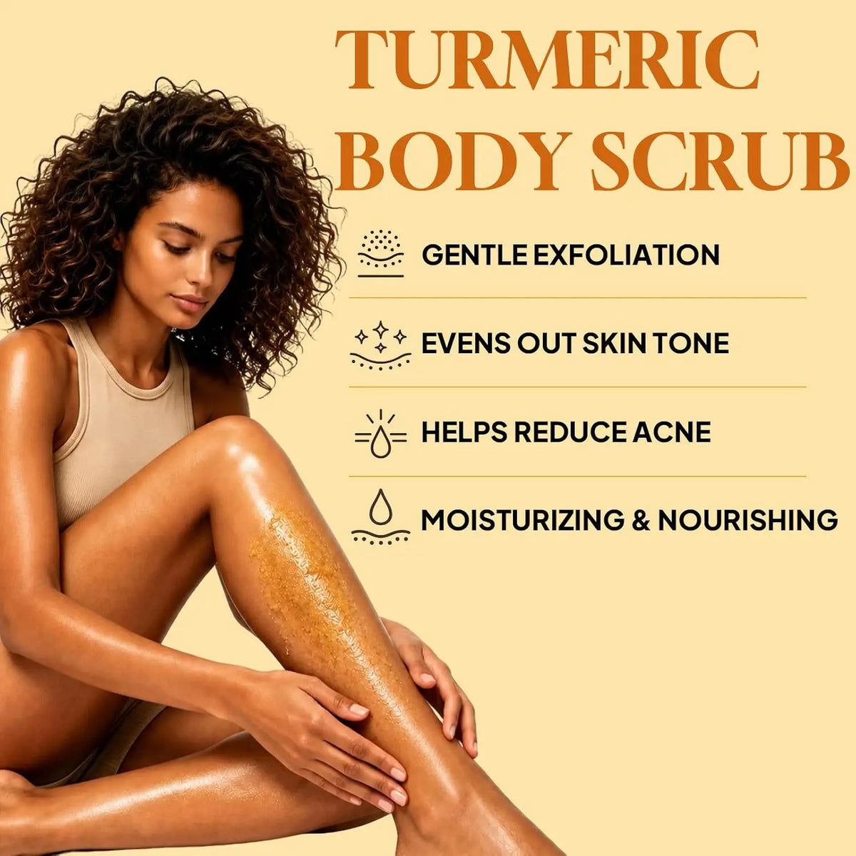Turmeric Lemon Body Scrub – Natural Sea Salt Exfoliator 4/9 Pk