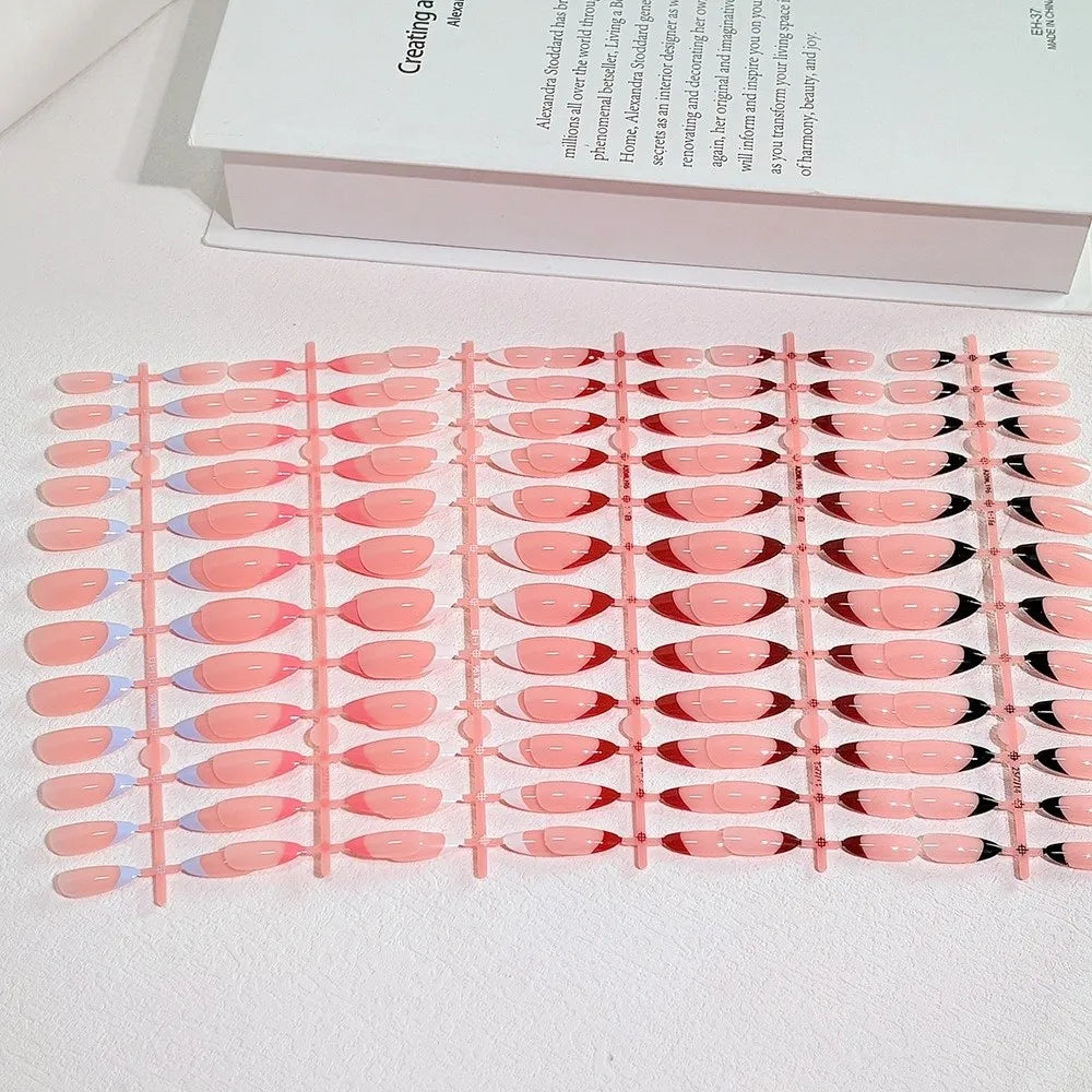 144-Piece Press On Nails – 6 Colors Glossy Full Cover Tips