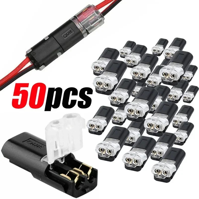 Waterproof 2-Pin Snap Wire Connectors with Locking Buckle