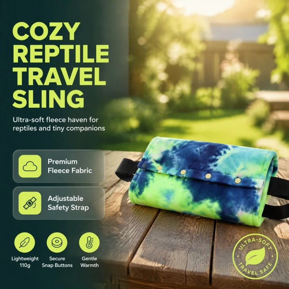 Reptile Sling Carrier Bag – Soft Fleece Lizard Carry Pouch