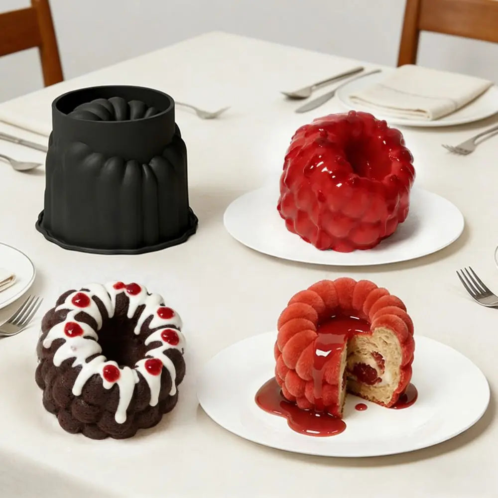 Silicone Mousse Cake Mold Set – 1/6/12/24-Cell Bundt Baking