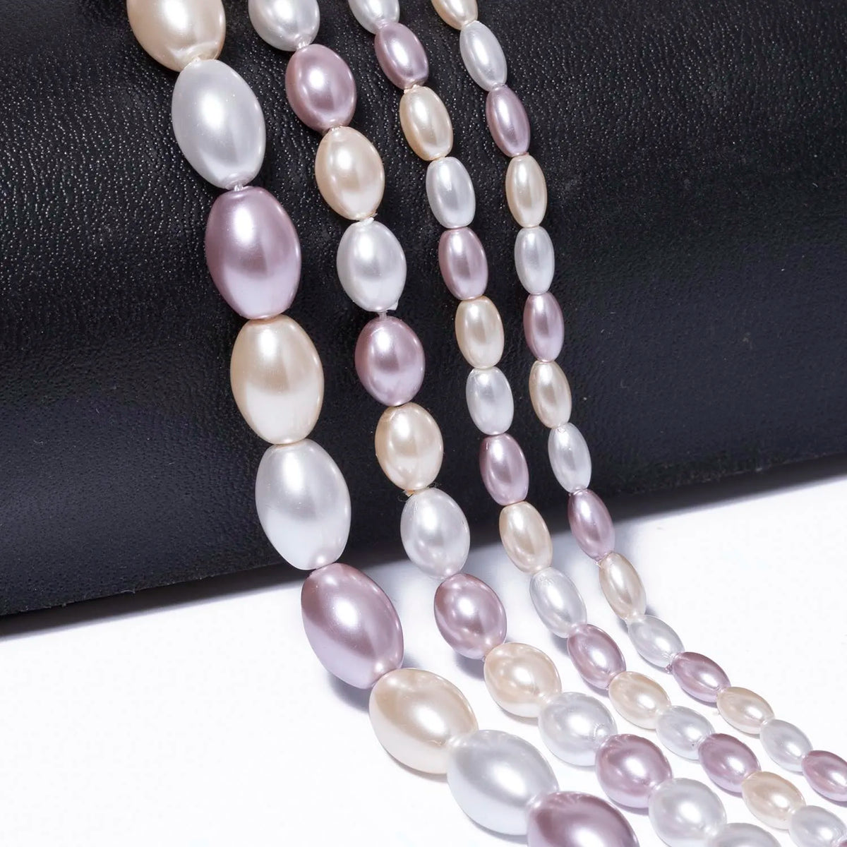 Rice Shape Glass Imitation Pearl Beads – 4 Sizes Multicolor DIY