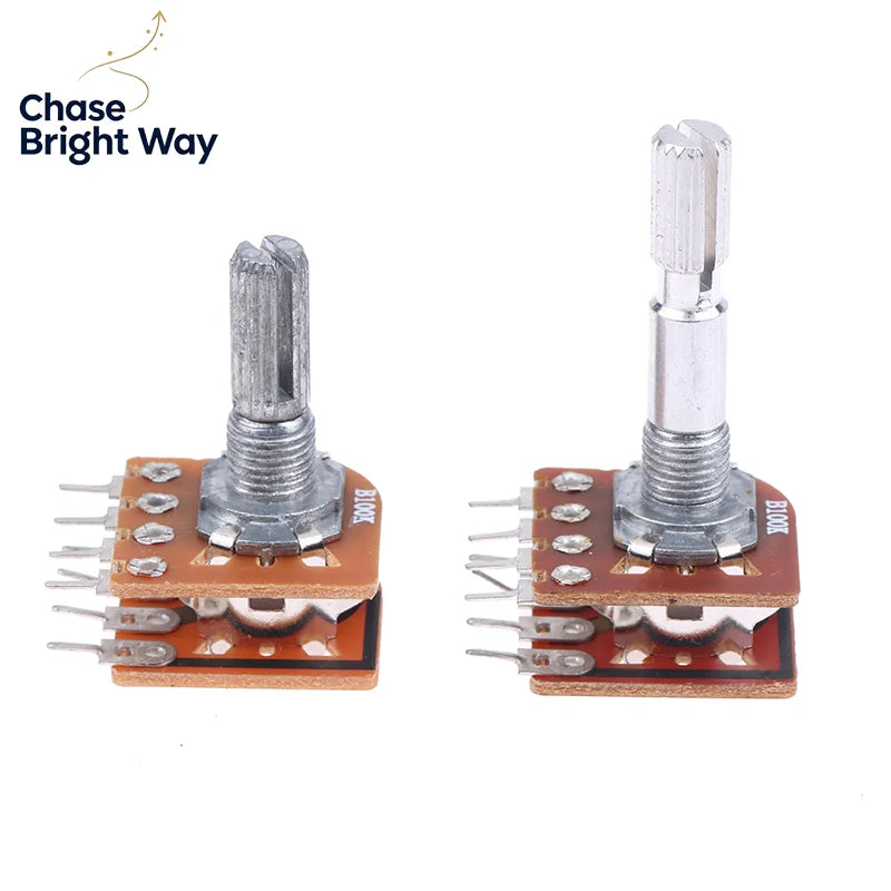 WH148 Dual Channel Potentiometer B50K B100K 8-Pin Flower Shaft